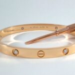 CARTIER LOVE 18KR 4DIA BRACELET SIZE 18