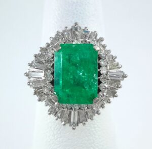 PLAT DIA/EMRLD RING