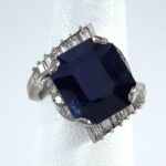 PLAT DIA/SAPPHIRE RING