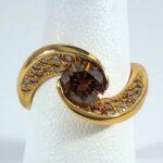 18k y/g Brown Dia ring