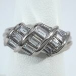 PLAT 3 ROW BAGUETTE DIA RING