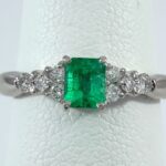 PLAT DIA/EMERALD RING