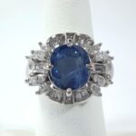 PLAT CEYLON SAPPHIRE DIA RING