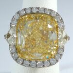 PLAT/18KY FANCY YELLOW DIA RING