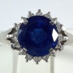 PLAT DIA/SAPPHIRE RING