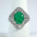 PLAT EMERALD DIA RING