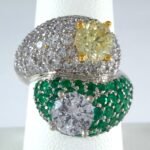 18K W/G DIA/EMERLD RING