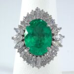 EMERALD & DIA PLAT RING