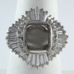 3.74CT EMERALD & DIA PLAT RING