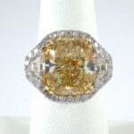 18K & PLAT FANCY YELLOW DIA RING