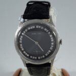 14K W/G HAMILTON BLK LTHR BAND