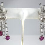 18K W/G DIAM-RUBY EARRINGS
