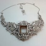 18K W/G DIA SMMNT NECKLACE