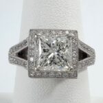 GIA 2.20CT PRINCESS-CUT DIA PLAT RING
