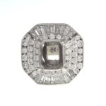 EMERALD & DIA PLAT DIA RING