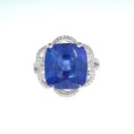 SAPPHIRE & DIA 14KW RING