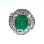 EMERALD & DIA PLAT RING