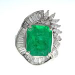 EMERALD & DIA PLAT RING