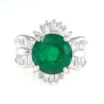EMERALD & DIA PLAT RING