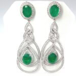 EMERALD & DIA DANGLE EARRINGS