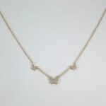 THREE BUTTERFLY DIA 14KY NECKLACE