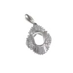 EMERALD & DIA PLAT PENDANT