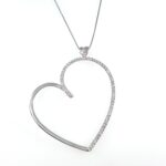 DIA 14KW HEART NECKLACE