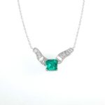 EMERALD & DIA PLAT NECKLACE