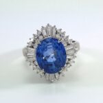 PLAT DIA & OV SAPPHIRE AIGS RING
