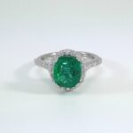 EMERALD & DIA 14KW RING