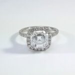 3.08CT ASSCHER-CUT DIA 14KW RING