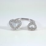 18K WG DIAMOND 2HEART RING