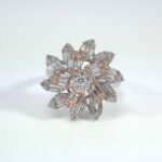 18K TT DIAMOND FLOWER RING
