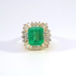 EMERALD & DIA 18KY COCKTAIL RING