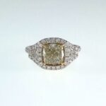 FANCY YELLOW DIA 18KW RING