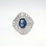 2.18CT SAPPHIRE & DIA PLAT RING