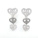 DIA 18KW LOVE & PEACE EARRINGS