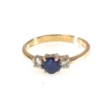 SAPPHIRE & DIA 18KR MINI RING