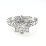 DIA PLAT FLOWER RING