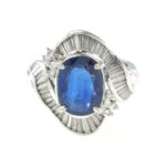 SAPPHIRE & DIA PLAT RING