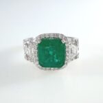 EMERALD & DIA 14KW RING