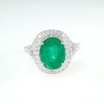 EMERALD & DIA 14KW RING