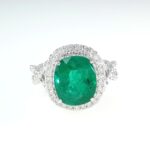 EMERALD & DIA 14KW RING