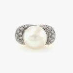 PEARL & DIA 18KY RING