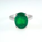 EMERALD & DIA PLAT RING