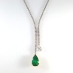 EMERALD & DIA 14KW TENNIS NECKLACE