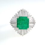 EMERALD & DIA PLAT RING
