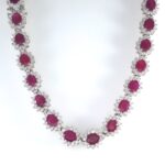 AGL BURMA RUBY & DIAMOND 18KW NECKLACE