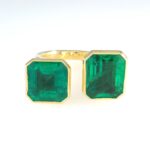 DOUBLE EMERALD 18KY RING