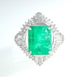GIA EMERALD & DIA PLAT RING